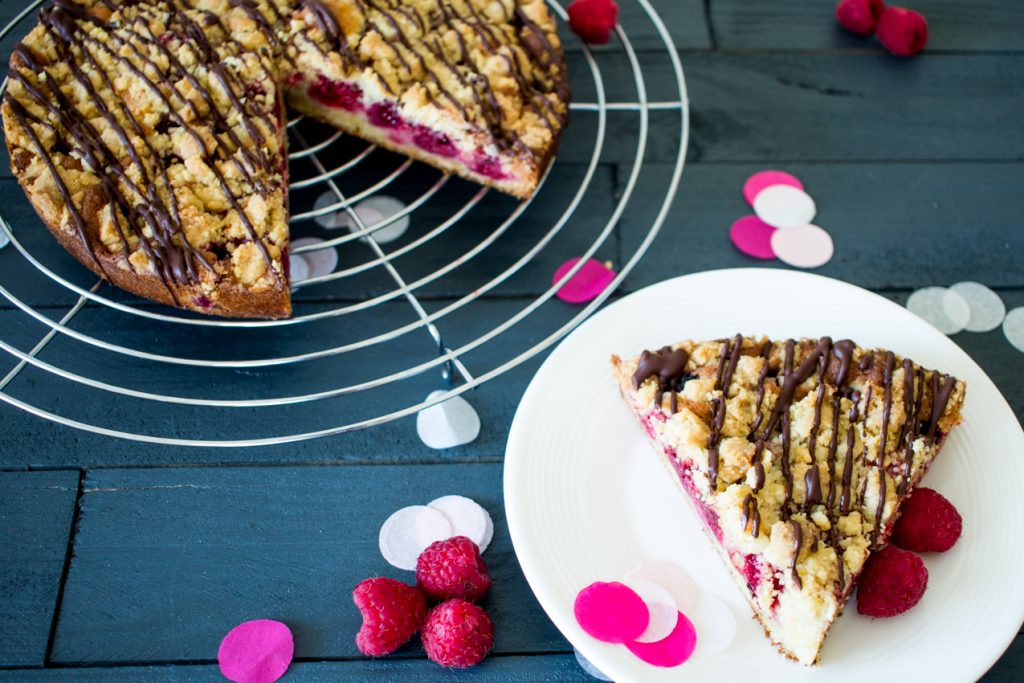 Crumb cake framboises chocolat