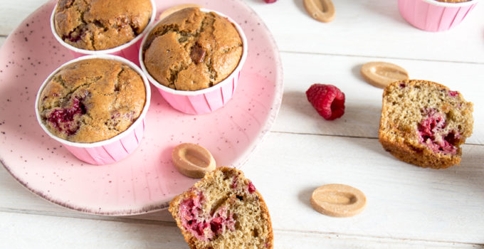 Muffins aux framboises et chocolat Dulcey
