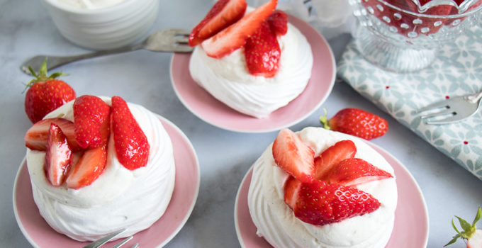 Mini pavlovas aux fraises